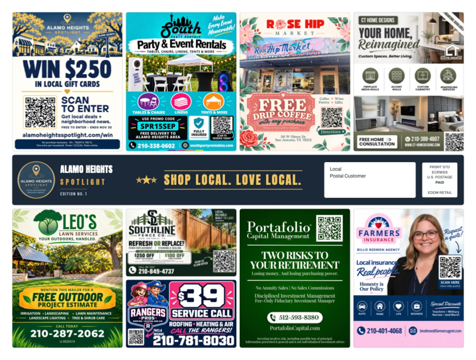 Front of sample Alamo Heights artwork — preview for Hill Country Village Spotlight
